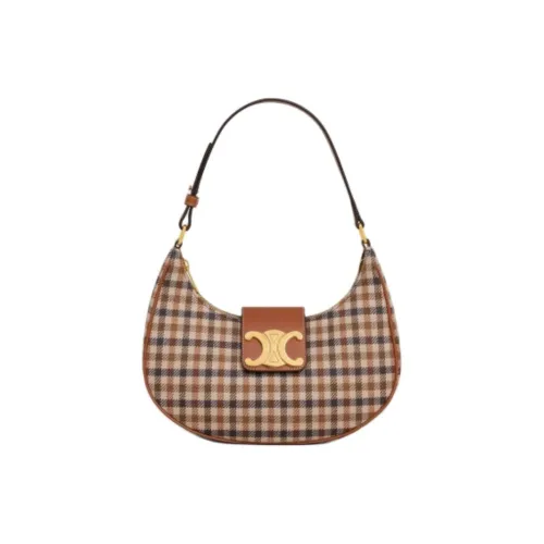 CELINE AVATriomphe Fabric Handbag Shoulder Bag Medium Size Women's Multicolor