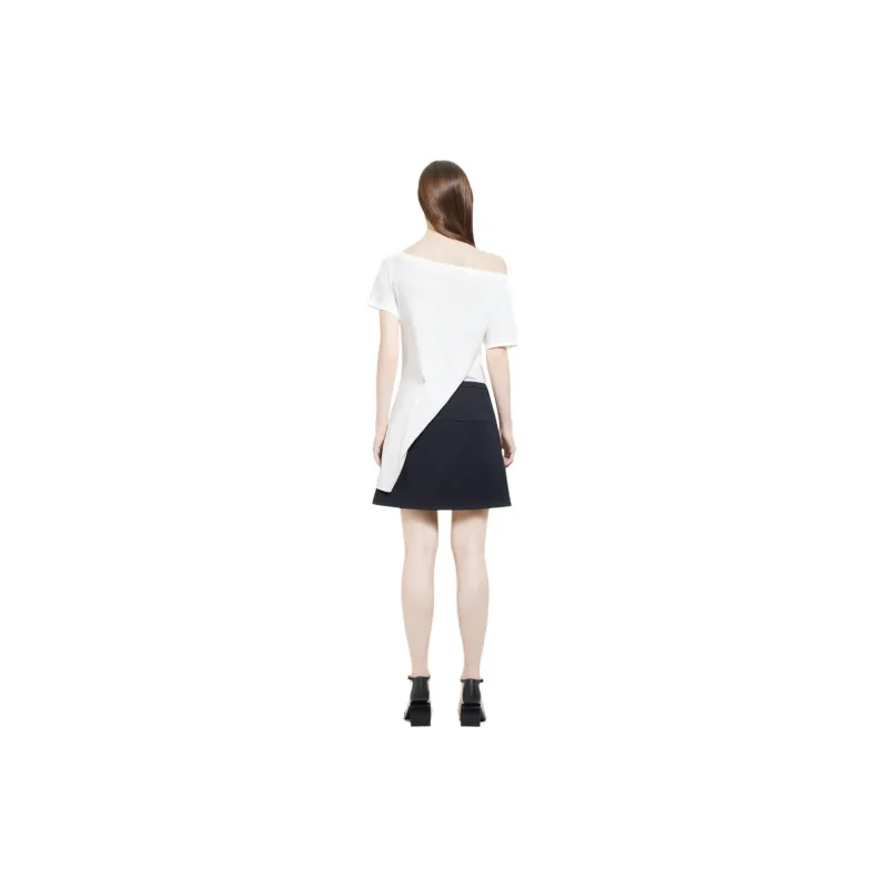 Courrèges Boat Neck Body Mini Dress 'Heritage White'-2