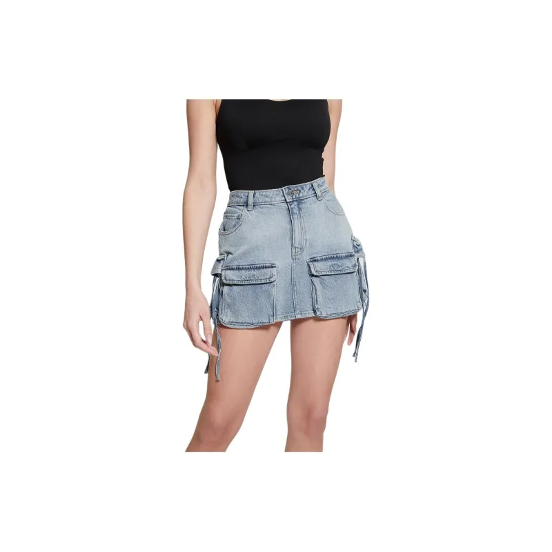 GUESS Denim Short Skirts Women's Blue-1