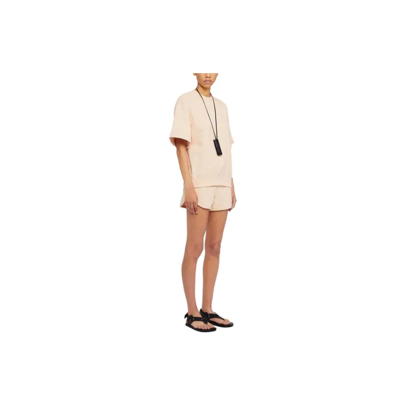JIL SANDER Logo tag Drawstring Cotton Mini Shorts-2