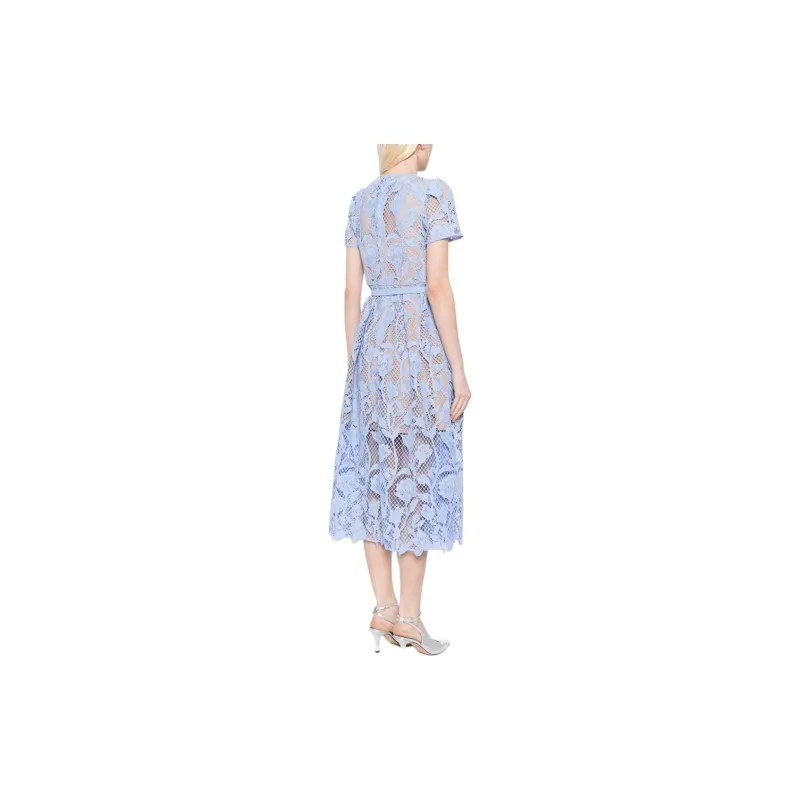 Self-portrait Lily Floral-lace Midi Dress-2