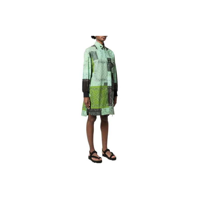 KENZO Long Sleeved Dresses Women's Green-3
