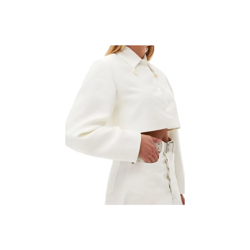 GANNI Slub Cropped Jacket-4