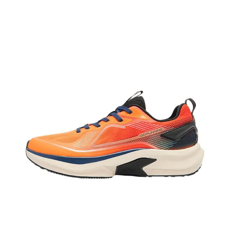 QIAODAN Wear Resistant Slip Resistant Low Top Casual Running Shoes Men's Orange Black-0
