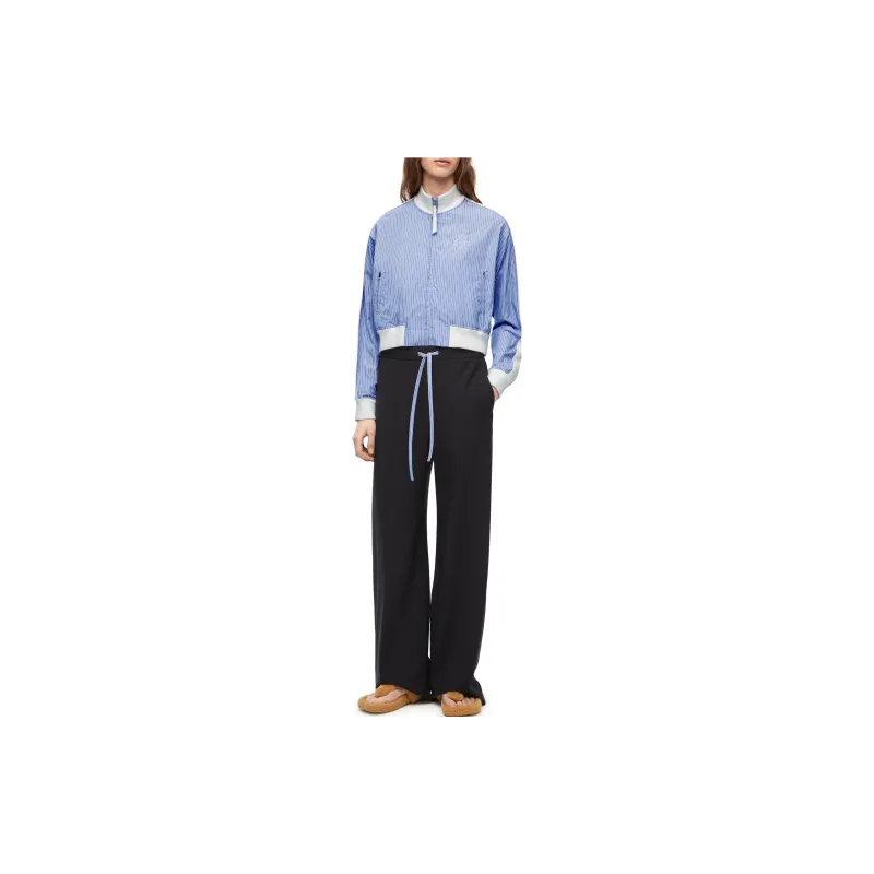 LOEWE Tracksuit Jacket In Striped Cotton Jackets & Coats Women's Blue-1