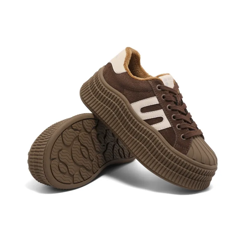 BELLE Anti Slip And Wear Resistant Lightweight Height Increasing Low Top Skateboard Shoes Women's-31