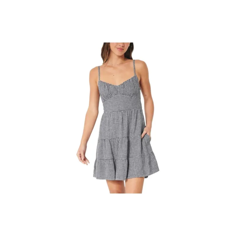 Hollister Slip Dresses Women's Black Plaid-1