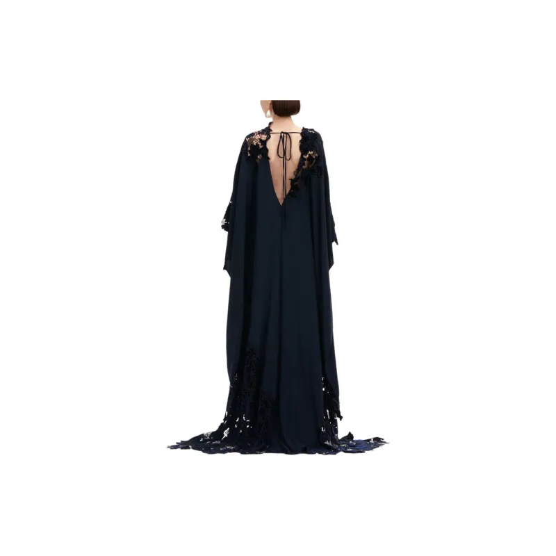 Oscar De La Renta Peony Velvet Guipure Kaftan-2