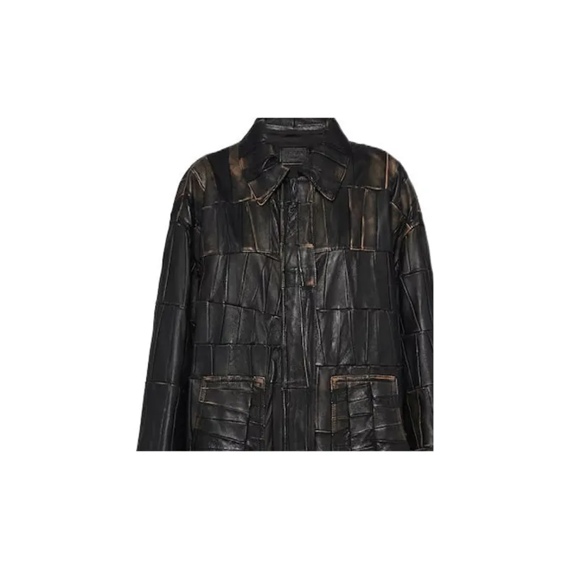PRADA Nappa leather Patchwork Coat-5