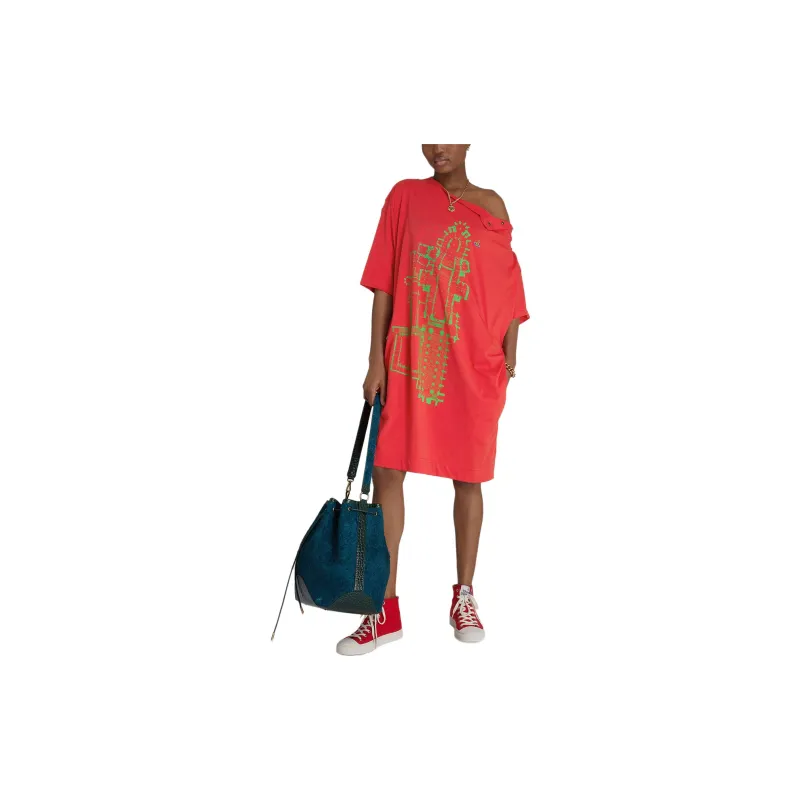 Vivienne Westwood Cathedral Drunken Tshirt Dress Short-Sleeved Dresses Women's Red-1