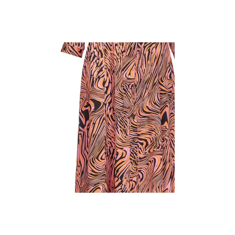 PINKO Pattern Printed Long Sleeved Belted Dress-2