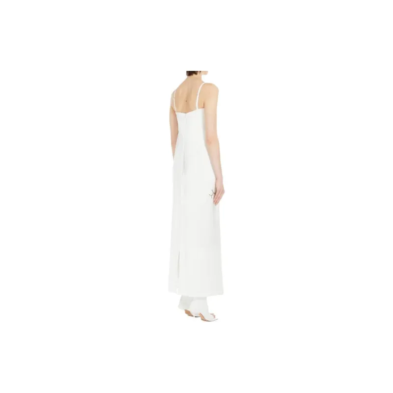 SportMa Embroidered Mermaid Dress Sleeveless Dress Women's White-2