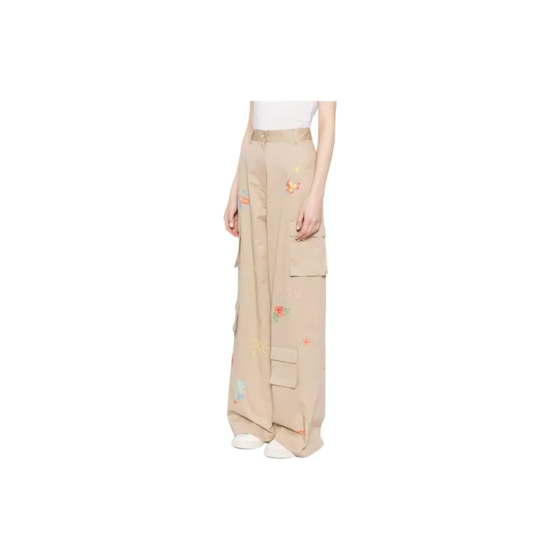 MIRA MIKATI Embroidered Cotton Cargo Trousers-3