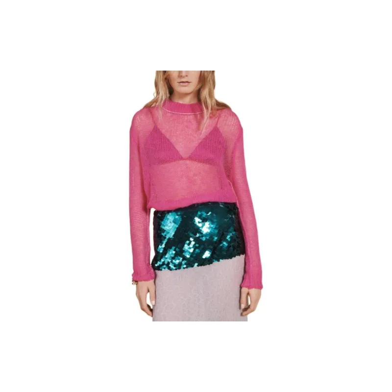 ZARA Sweater Women's Dark Purple Red-1