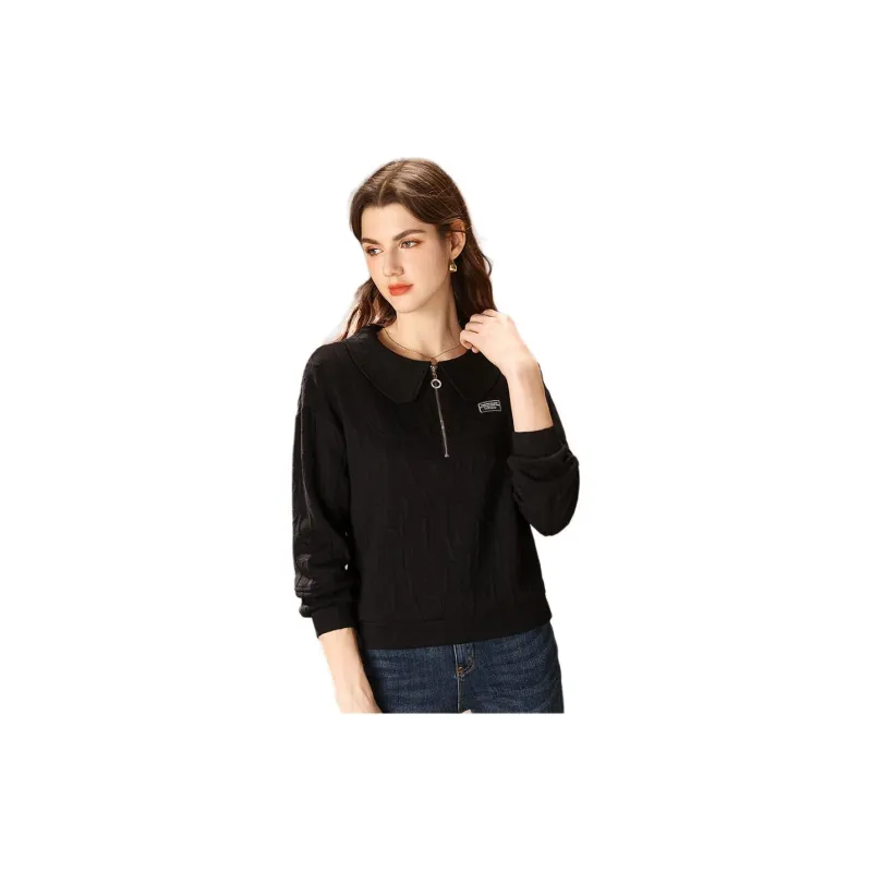 FENHONGMALI Sweatshirt Women's Black-4
