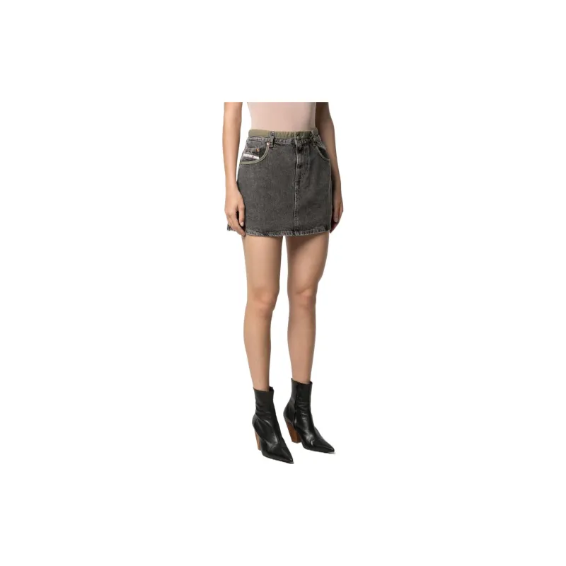 DIESEL Denim Short Skirts Women's Black Gray Color-2