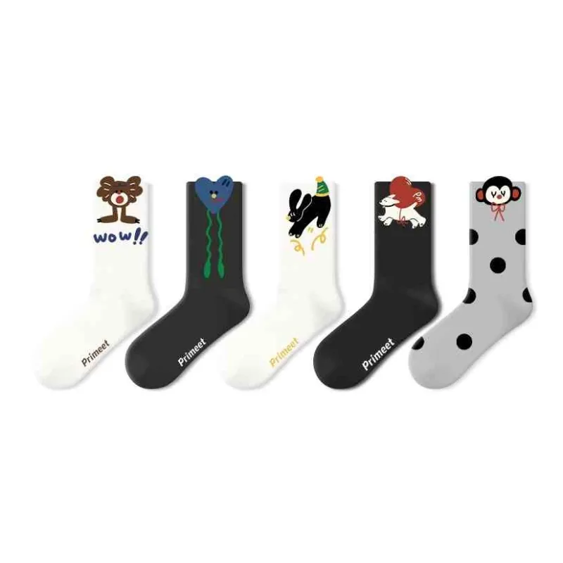 Primeet Mid Calf Socks Women's 5 Pack-2