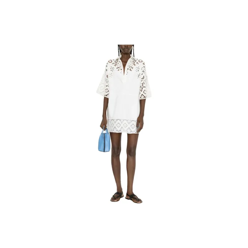 Valentino Long Sleeved Dresses Women's White-1