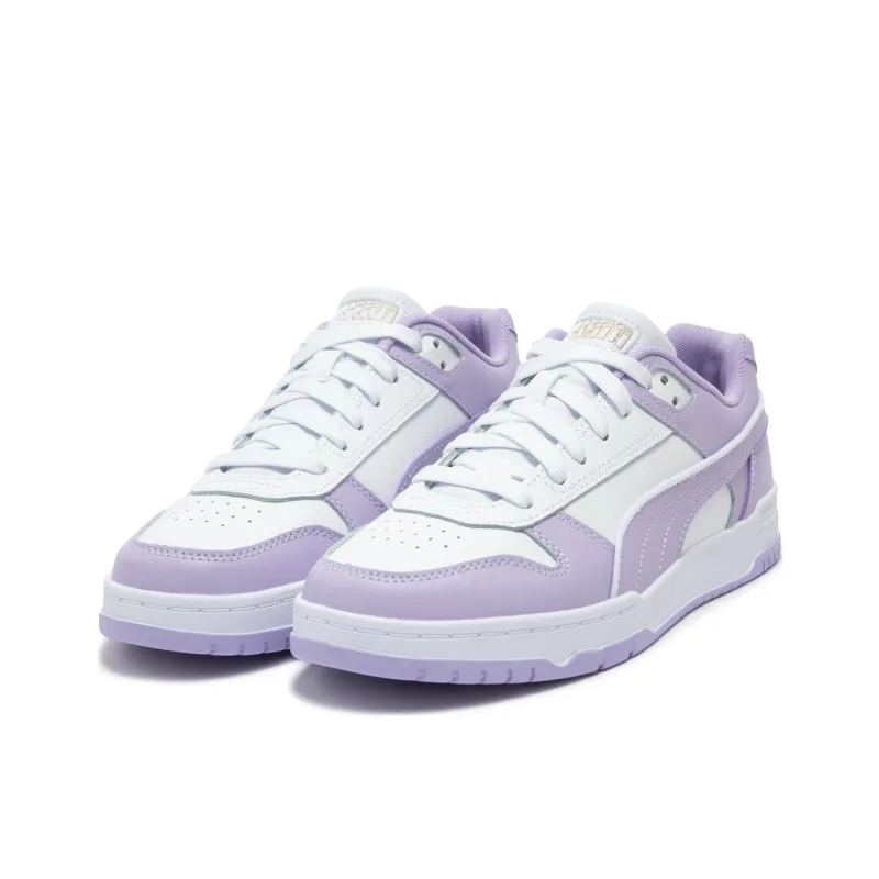 PUMA RETRO Anti Slip Wear Resistant Low Top Skateboard Shoes Women's White Purple-2