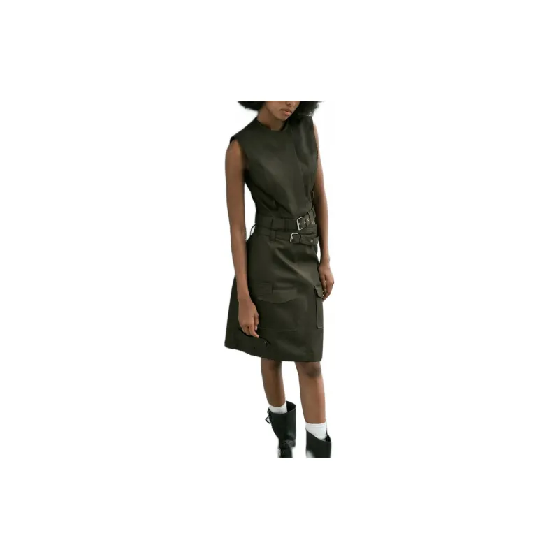 ZARA Cargo Short Skirts Women's Medium Khaki-1