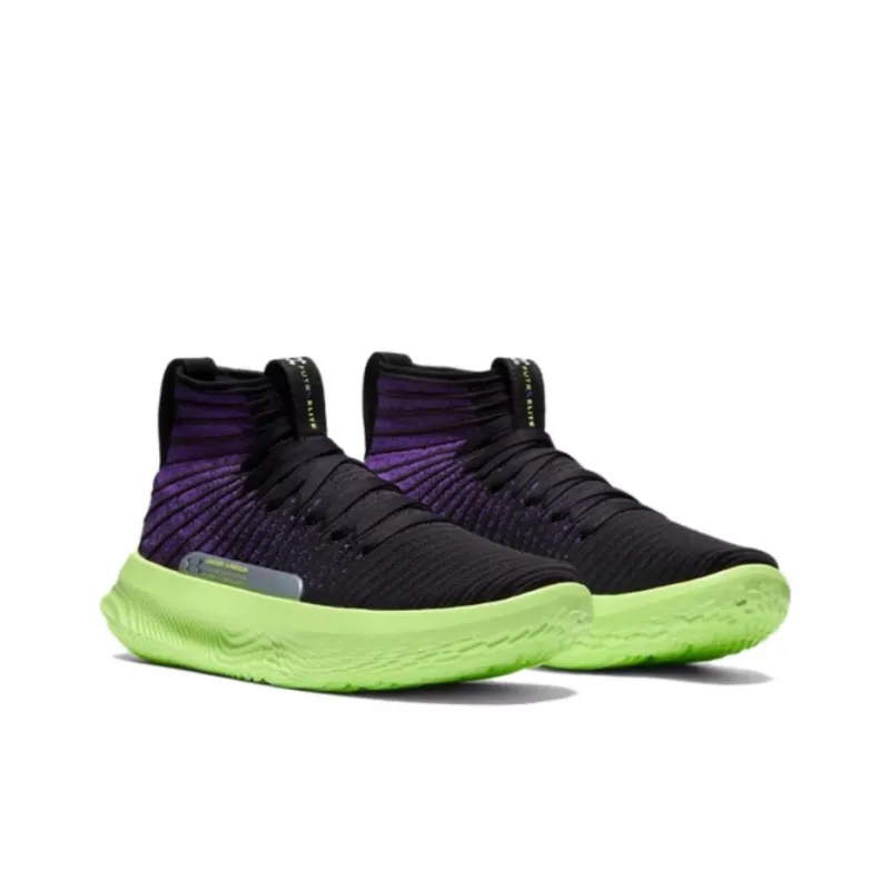 Under Armour FUTR X ELITE Anti Slip Wear Resistant Mid Top Basketball Shoes Unisex Black Green-2