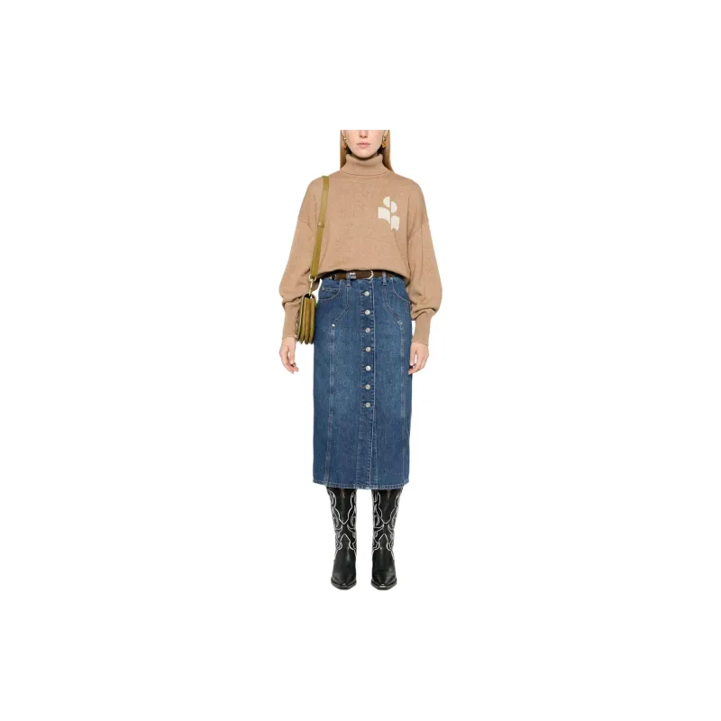 ISABEL MARANT ETOILE Vandy High Waist Buttoned Midi Skirt-1