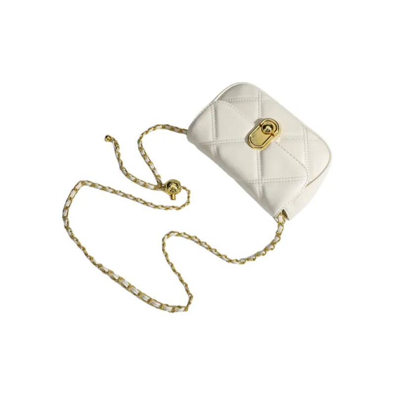 NOMK PU Crossbody Bag Regular Women's White/Black/Silver-3