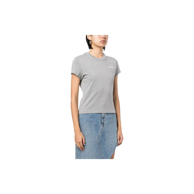 OFF WHITE T Shirts Women's Stone Gray-3