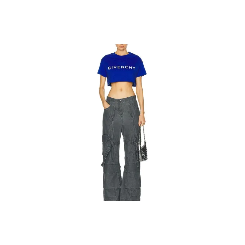 Givenchy SS24 Drop Shoulder Sleeve T-Shirt Women's Blue-2