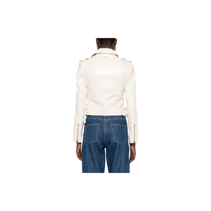 Twinset Logo plaque Biker Jacket-3