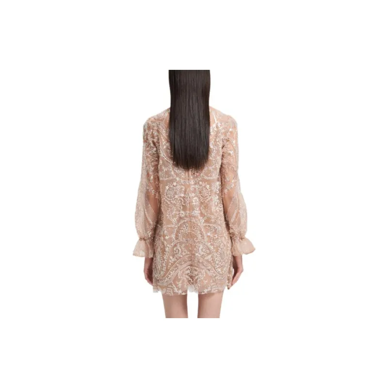 Self portrait Long Sleeved Dress Women's Silver-1