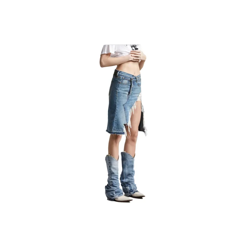 R13 Denim Short Skirts Women's Blue-4