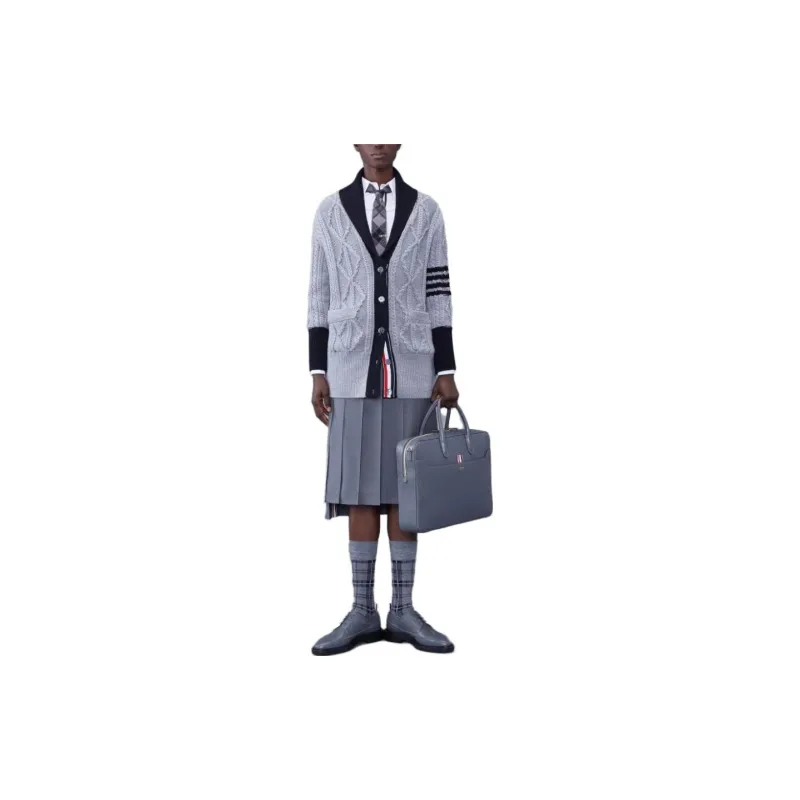 THOM BROWNE Signature 4 bar Stripe Cardigan-2