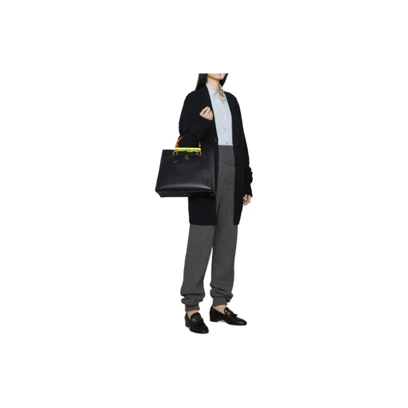 GUCCI Woven Cashmere Joggers Black-4