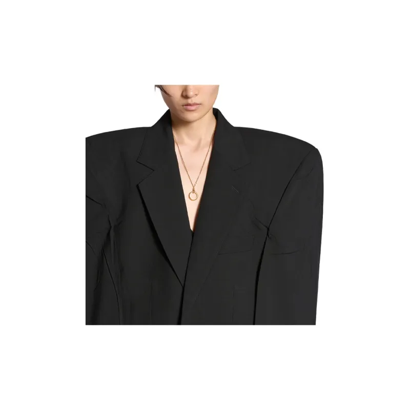 Balenciaga SS24 Business Suit Coat Loose Fit Women's Black-4