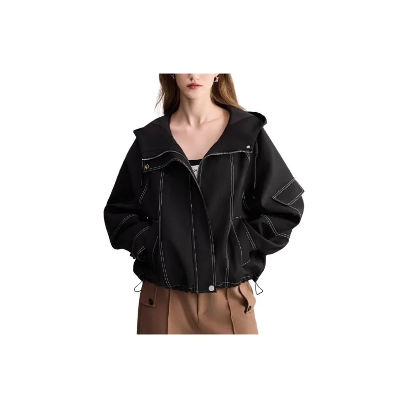 BASIC HOUSE Jackets Coats Women's Black-4