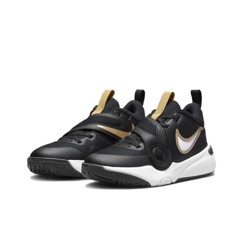 Nike Team Hustle D11 GS 'Black Metallic Gold'-2