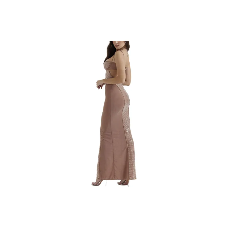HOUSE OF CB BONITA Slip Dresses Women's CAFE/Coffee-3