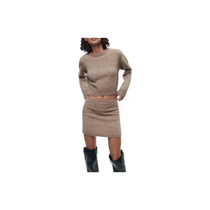 ZARA Casual Short Skirts Women's Zebra Print Brown-3