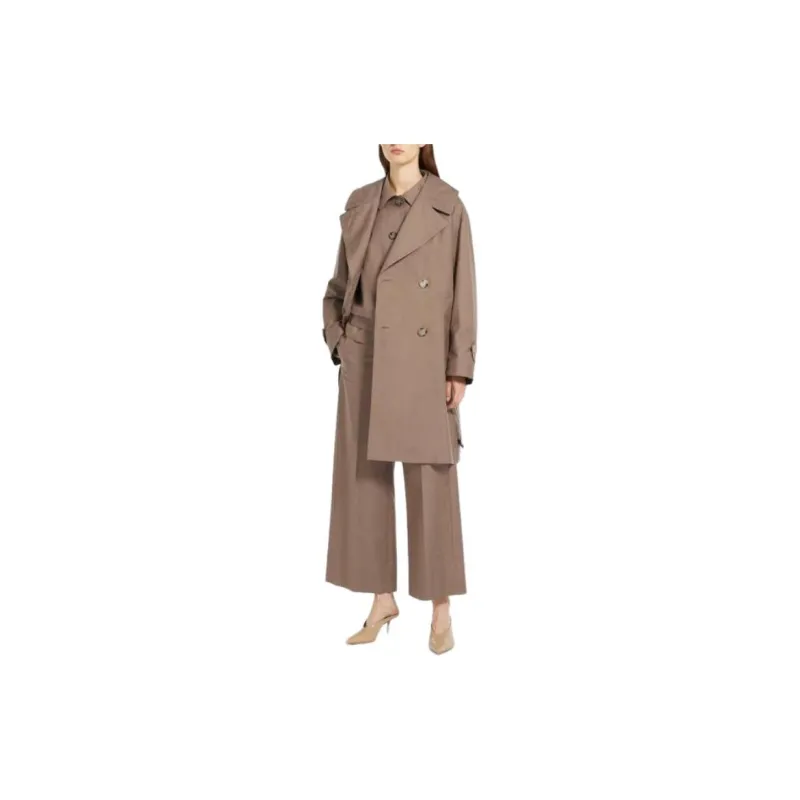 MAXMARA THE CUBE Vtrench Collection Trench Coat In Water-resistant Cotton Twill Coats Women's Camel-3