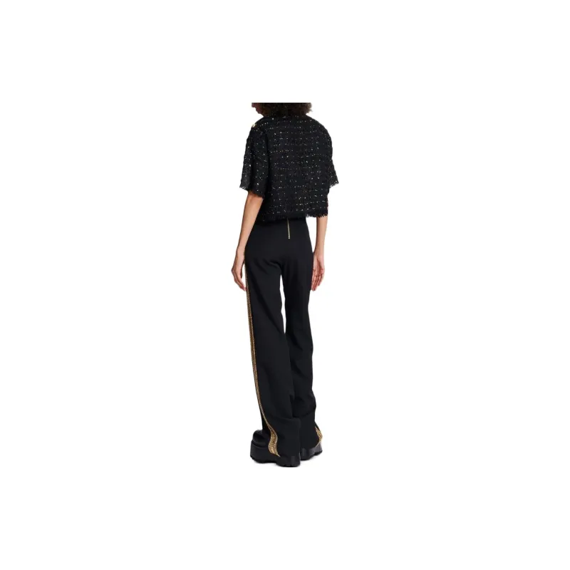 BALMAIN Sequin embellished Tweed Top-2
