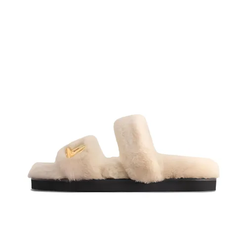 LOUIS VUITTON Slide Slippers Women's Beige