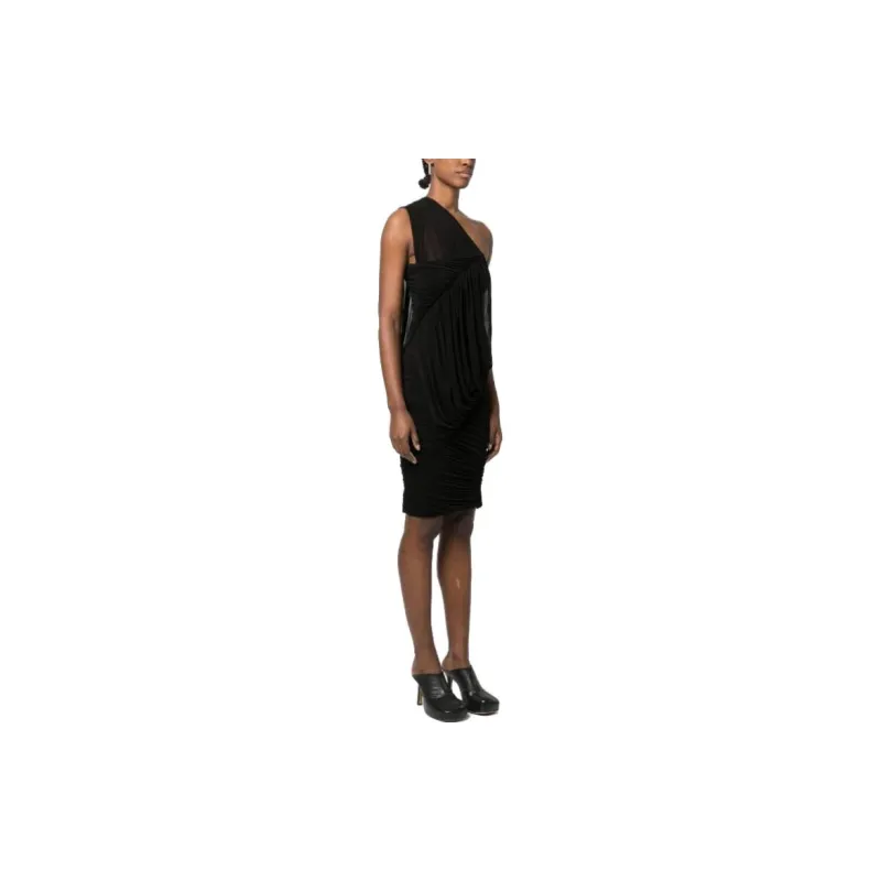 RICK OWENS Draped One Shoulder Mini Dress-3