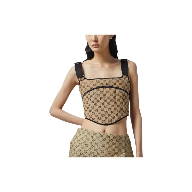 GUCCI Gg Canvas Top Beige/Ebony-2