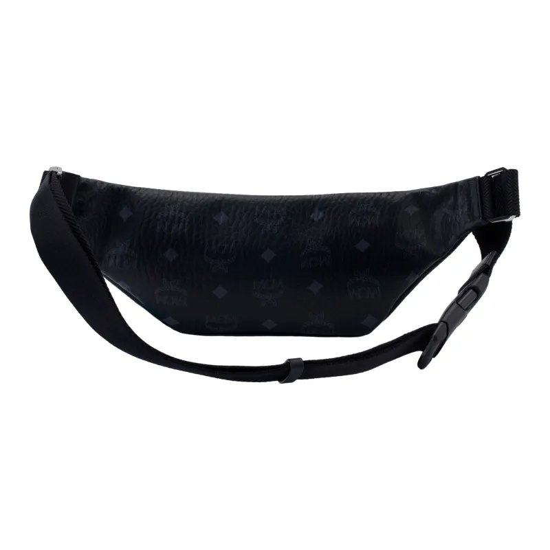 MCM Fabric Shoulder Bag, Crossbody Bag, Sling Bag, Fanny Pack Trumpets Unisex Black-2