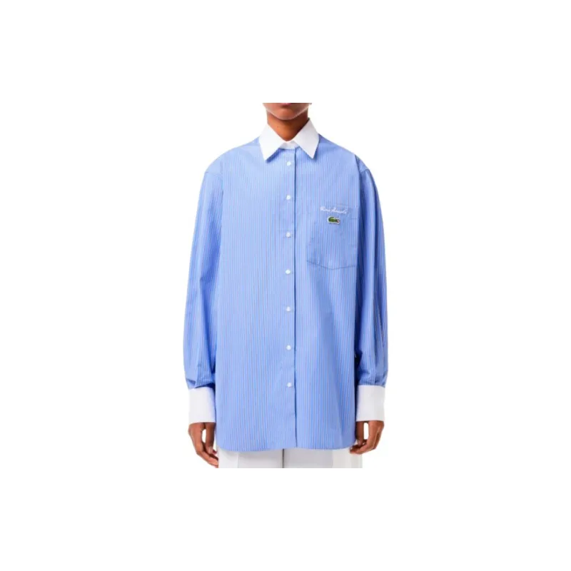 LACOSTE Shirt Women's Blue White-1