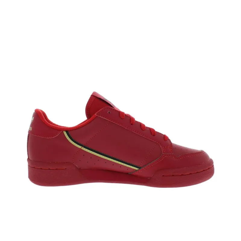 Adidas Originals Continental Abrasion Resistant Breathable Low Top Kids' Skateboarding Shoes Red Teenagers-1