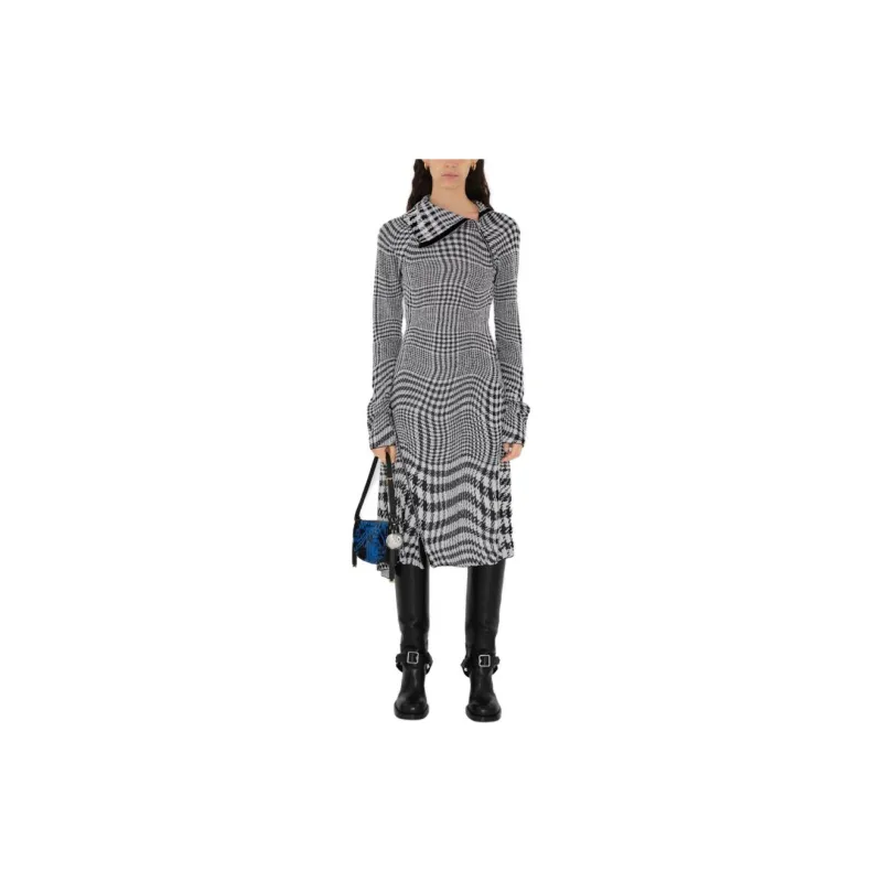 Burberry Turtleneck Asymmetric Midi Dress-2