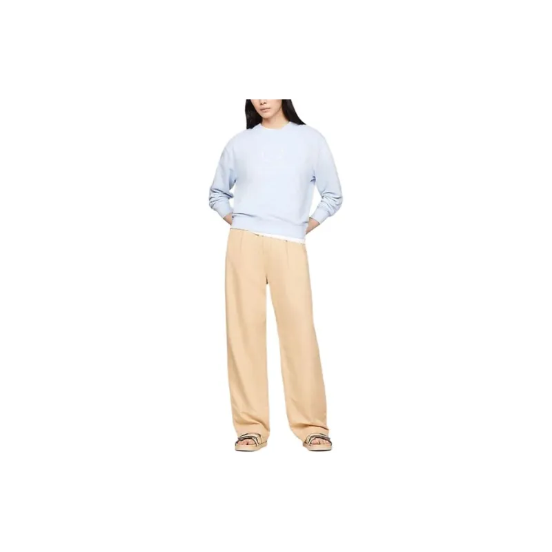 Tommy Hilfiger Crew Neck Logo Sweatshirt Sweatshirt Women's Light Blue-3