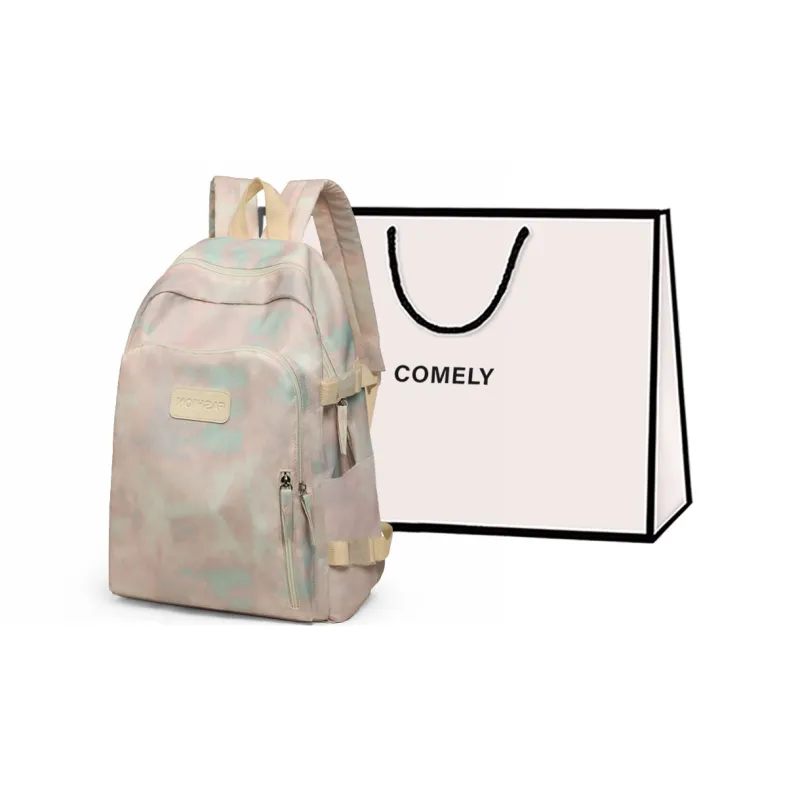 COMELY Nylon Fabric Backpack Large Size Women's Purple-0